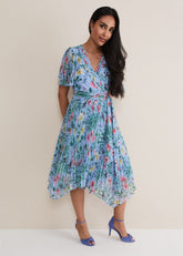 Petite Kendall Floral Midi Dress Multi-Coloured