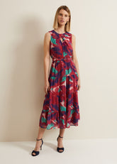 Jolene Floral Midi Dress Multi-Coloured