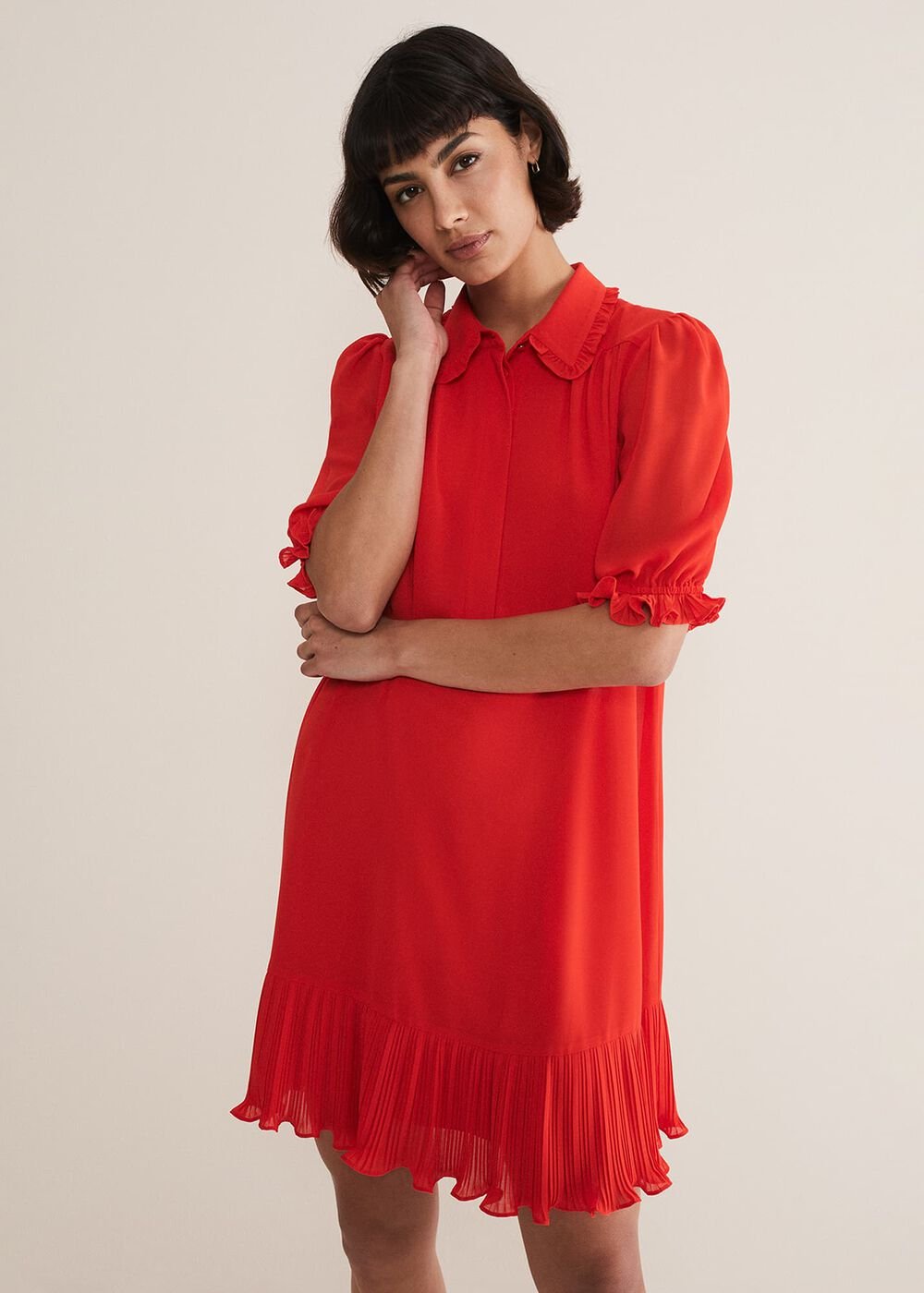 April Chiffon Mini Dress Red