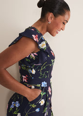 Kallie Floral Wide Leg Jumpsuit Navy/Multi