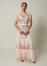 Hilary Embellished Maxi Dress Mauve