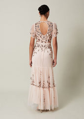Hilary Embellished Maxi Dress Mauve