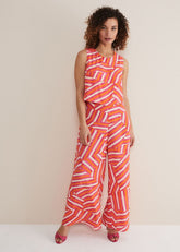 Aubrey Striped Wide Leg Jumpsuit Pink/Orange