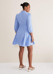 Lucie Linen Shirt Dress Pale Blue