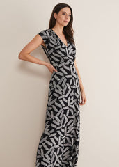 Siobhan Abstract Maxi Dress Black/White