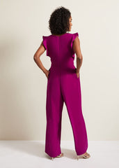 Ayla Magenta Ruffle Wrap Jumpsuit Magenta