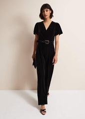 Holly Black Velvet Jumpsuit Black