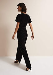 Holly Black Velvet Jumpsuit Black