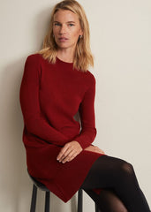 Vickie Fine Knit Mini Dress Red