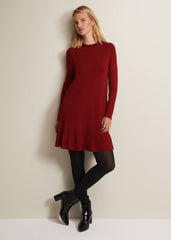 Vickie Fine Knit Mini Dress Red