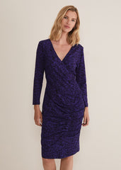 Theadora Jersey Midi Dress Black/Purple