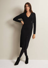 Kellia Black Knitted Midi Dress Black