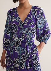 Erin Paisley Midi Dress Purple