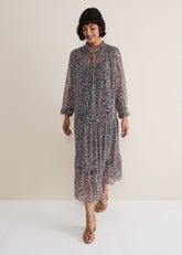 Penele Chiffon Midi Dress Black