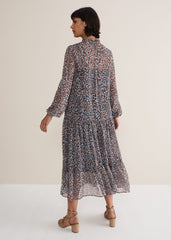 Penele Chiffon Midi Dress Black