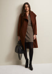 Geometric Mini Shirt Dress in Black & Camel Black/Camel