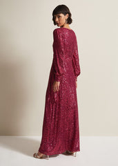 Amily Pink Sequin Maxi Dress Pink