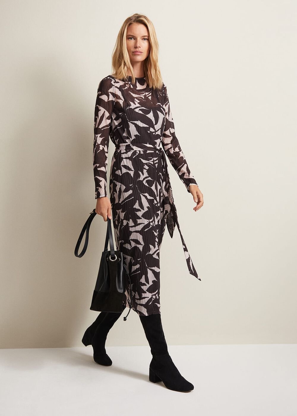 Yvonne Floral Midi Dress Black Multi