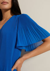 Annabel Pleated Dress Blue