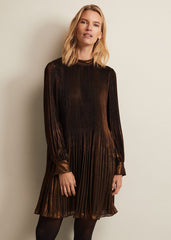 Annabel Foil Dress Gold