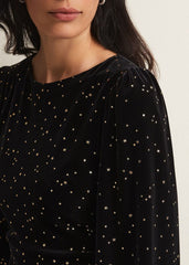 Adele Velvet Mini Dress Black