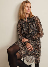 Shreya Leopard Swing Mini Dress Neutral