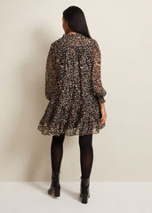 Petite Shreya Leopard Swing Dress Neutral