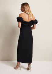 Mallory Black Off The Shoulder Maxi Dress Black