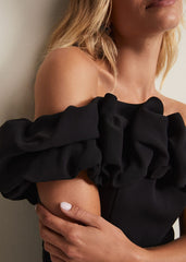 Mallory Black Off The Shoulder Maxi Dress Black