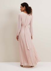 Alecia Pleated Maxi Dress Antique Rose