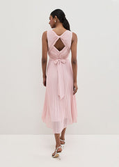 Cressida Pleated Midi Dress Antique Rose
