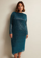 Alix Plisse Dress Blue