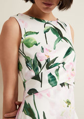 Elsa Floral Scuba Midi Dress Multi-Coloured