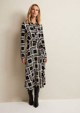 April Geo Midi Dress Black/Multi