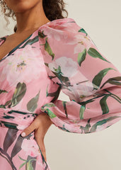 Petite Lina Printed Midi Dress Multi-Coloured