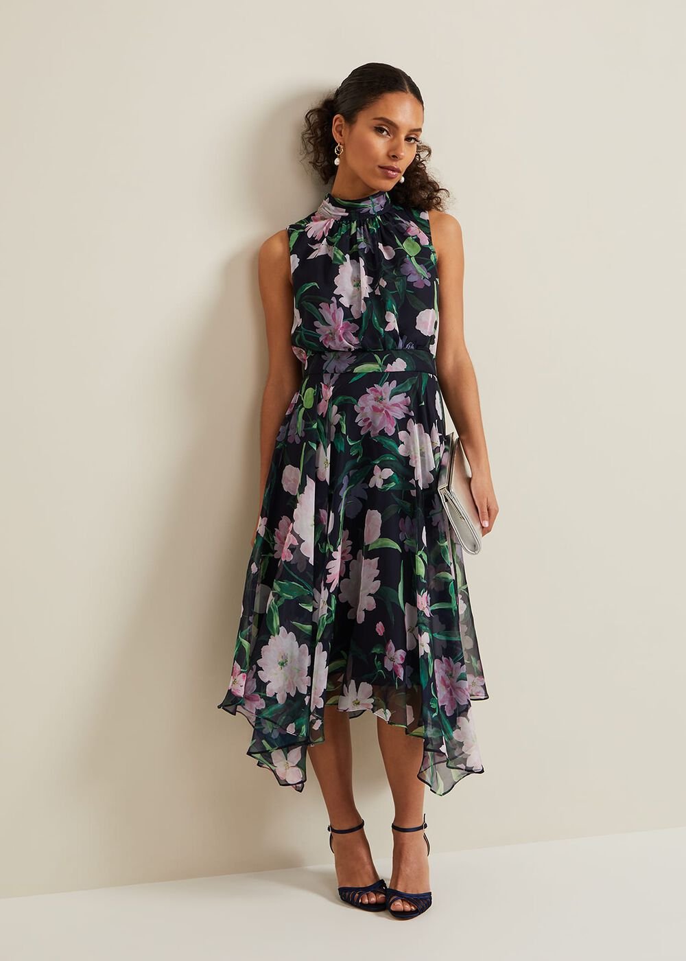 Petite Lucinda Floral Dress Multi-Coloured