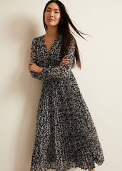 Ayana Spot Pleat Midaxi Dress Multi-Coloured