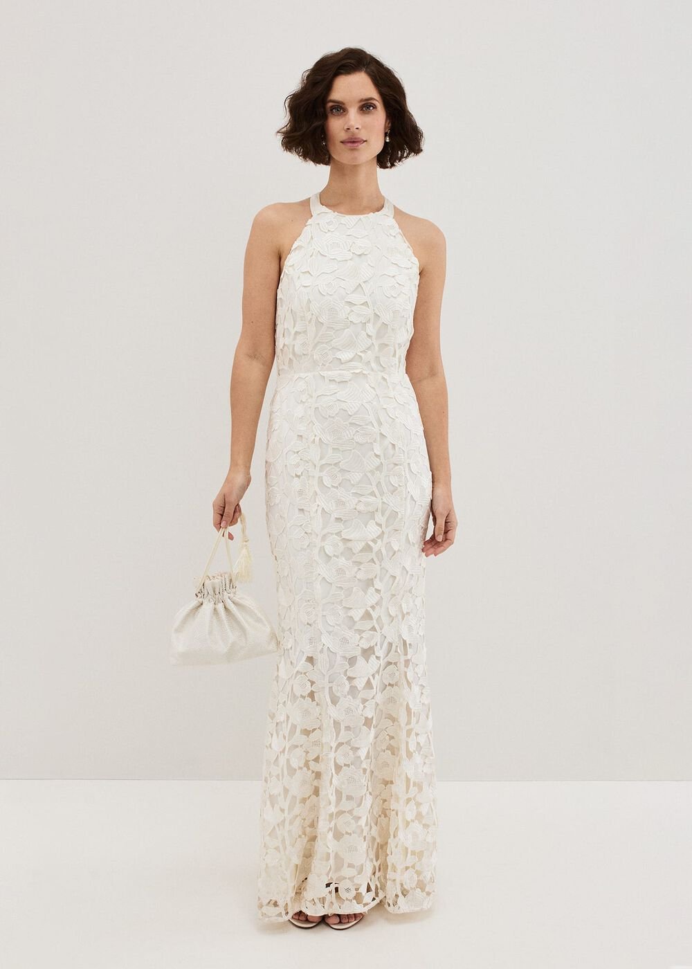 Olivia Bridal Lace Maxi Dress Ivory