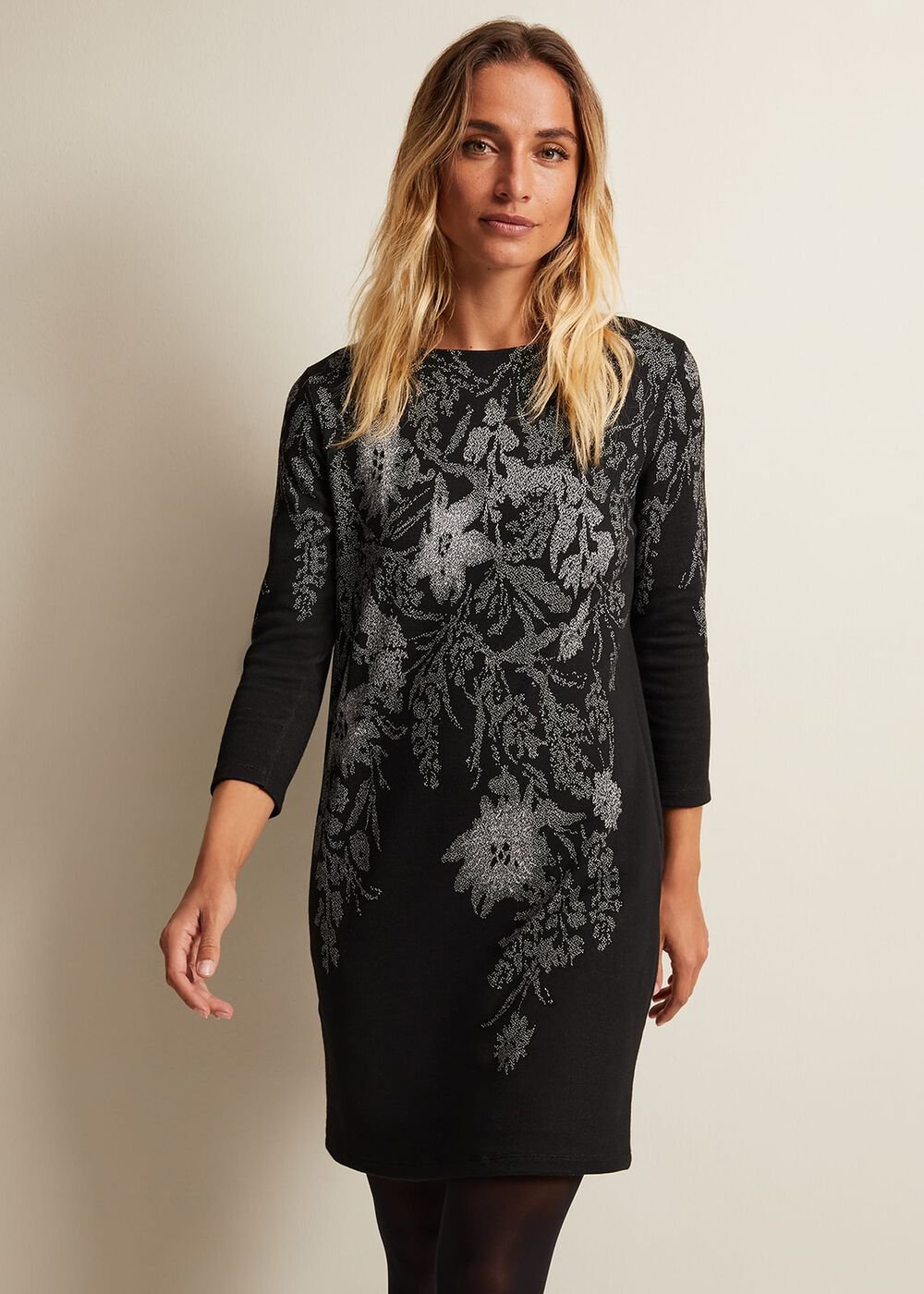 Loreina Floral Tunic Dress Black