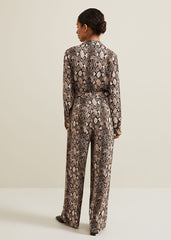 Petite Snake Constance Jumpsuit Brown