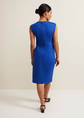 Karmie Ponte Fitted Pencil Dress Petite Blue
