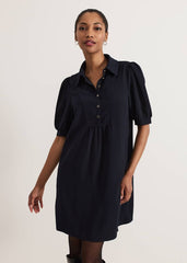 Claudia Button Swing Mini Dress Navy