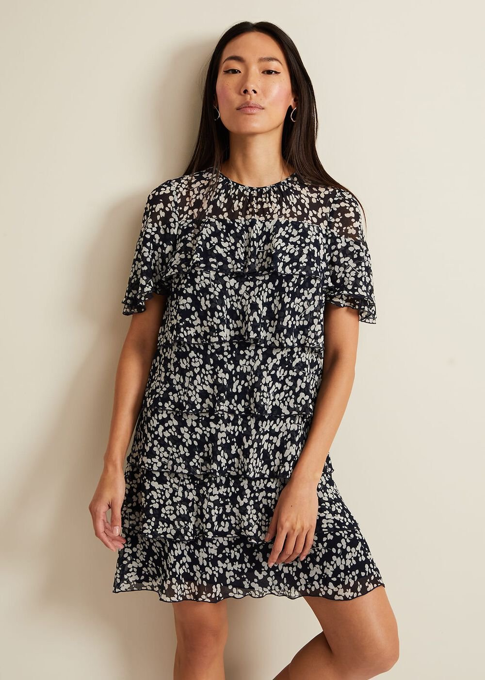 Maeve Floral Tiered Shift Dress Multi-Coloured