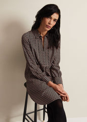 Fran Geo Swing Dress Black/Multi