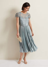 Dana Lace Double Layer Dress Light Green