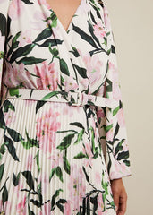 Penny Floral Pleat Midi Dress Multi-Coloured