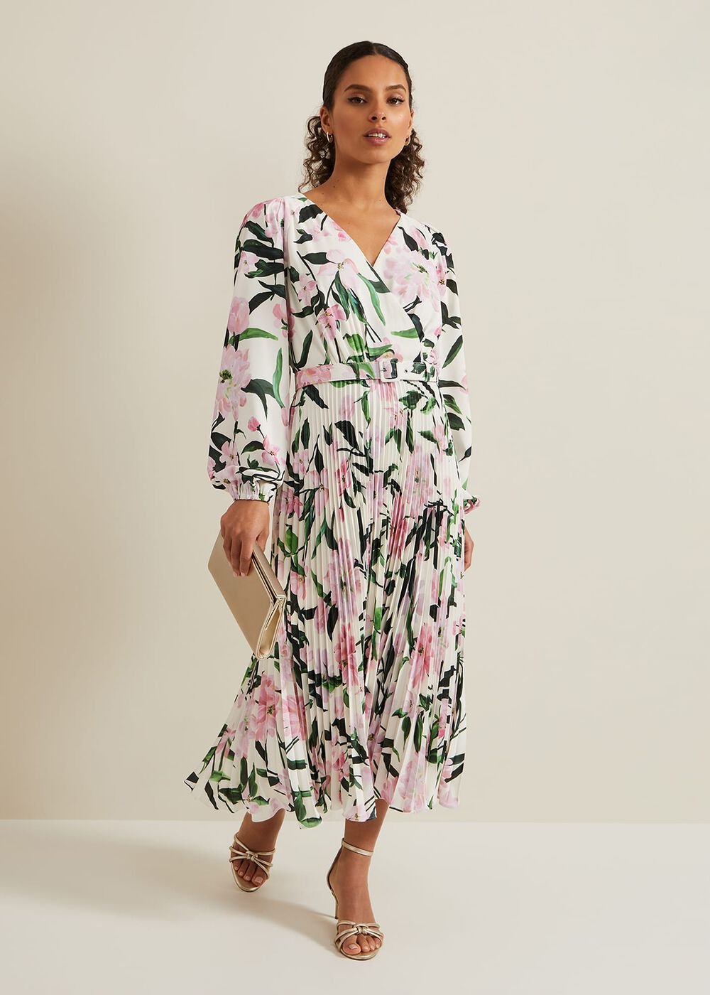 Petite Penny Floral Midi Dress Multi-Coloured