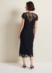 Meghan Lace Double Layer Dress Navy