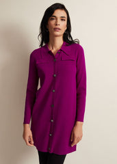 Azealia Fine Knit Tunic Mini Dress Purple