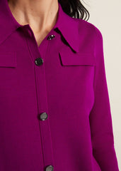 Azealia Fine Knit Tunic Mini Dress Purple